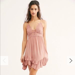 Women’s Lace-Trim Slip Dress in Dusty Rose
